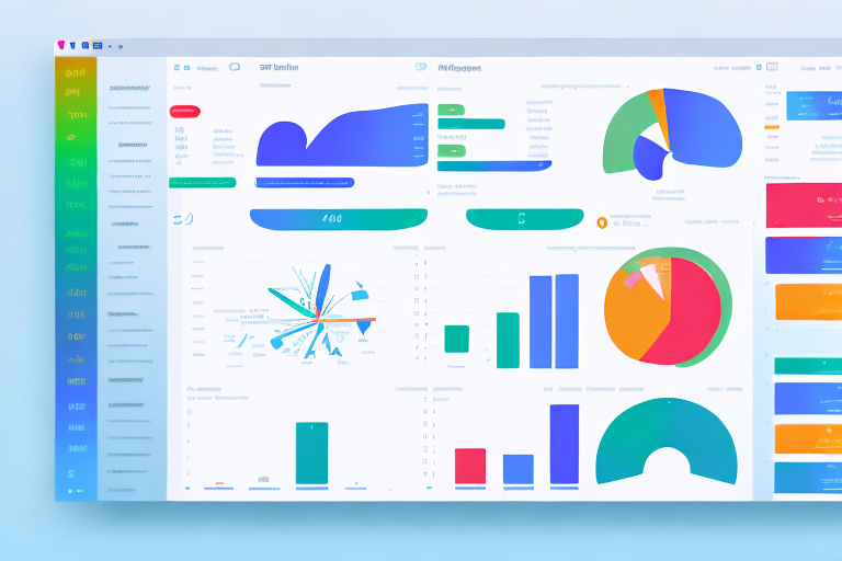 A project management software dashboard with icons and tools