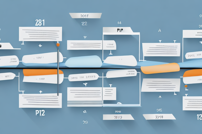 A timeline with milestones and tasks to represent a pmp study plan