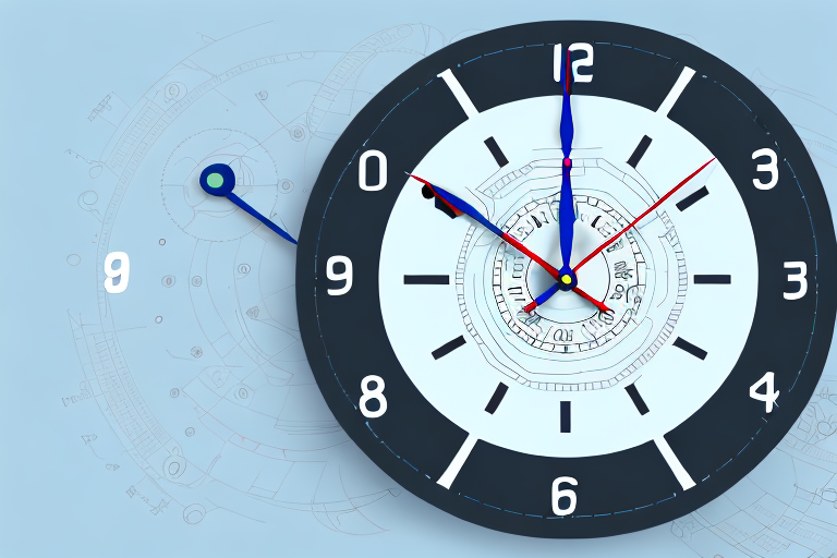 A clock with different sections of the clock representing different sections of the pmp exam