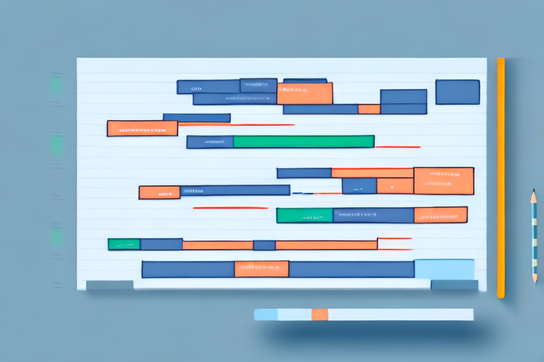 A gantt chart with a timeline and tasks represented by bars