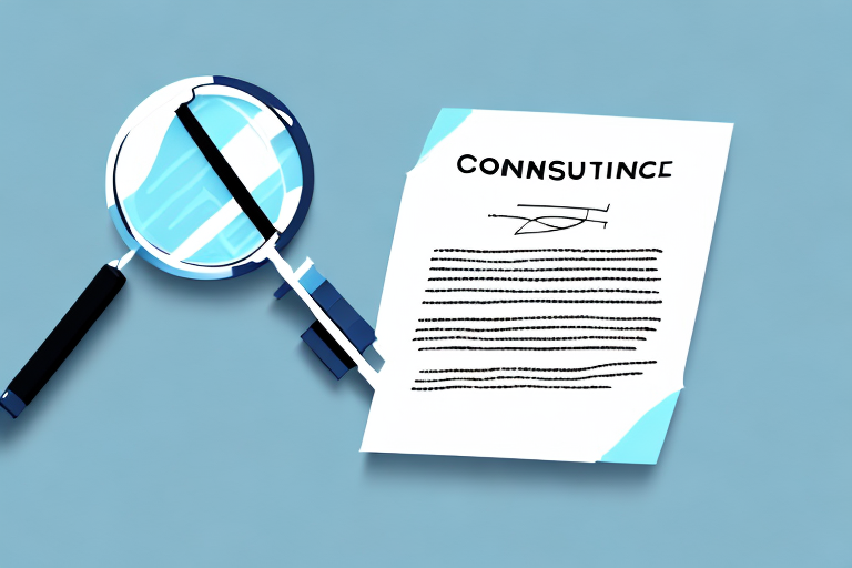 A contract document with a magnifying glass hovering over it
