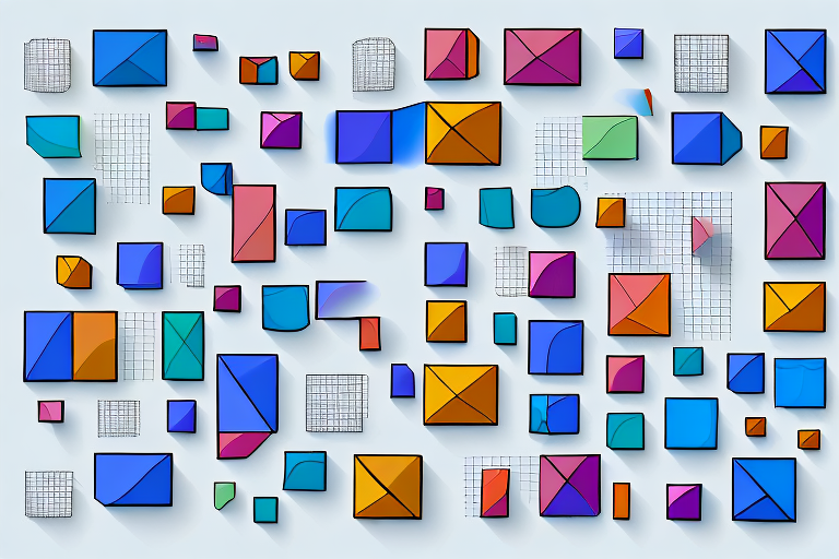 A grid with different colored boxes representing resources